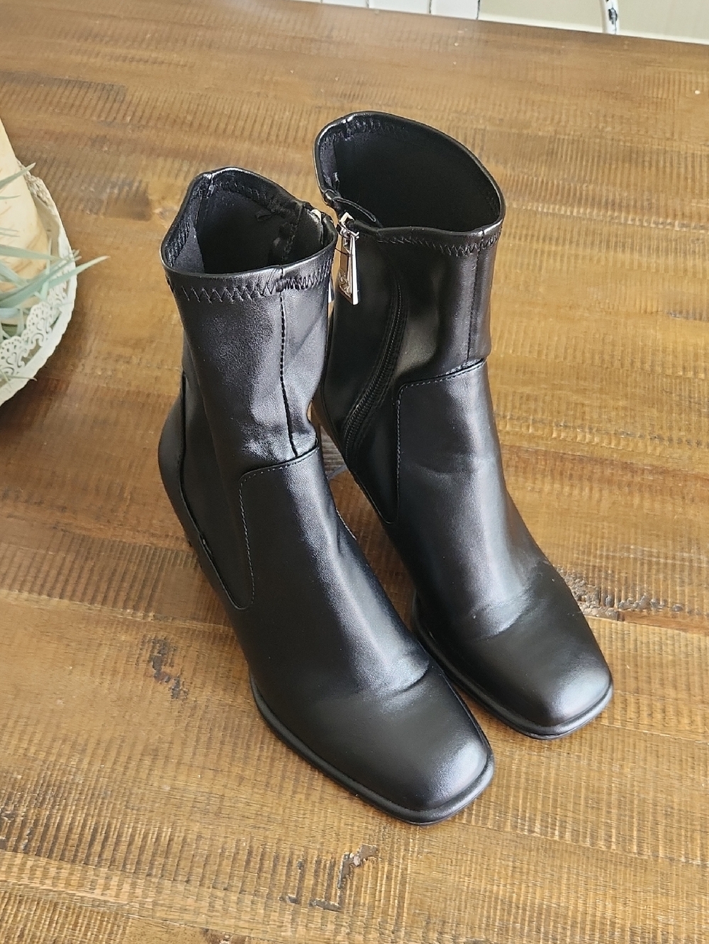 ZARA Women’s Black Ankle Boots with Side Zip